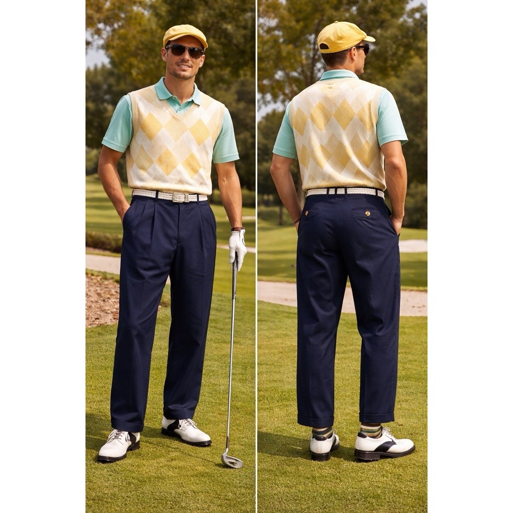 Tommy Hilfiger Golf (size 34) Vintage Pleated Golf Pants Navy Blue